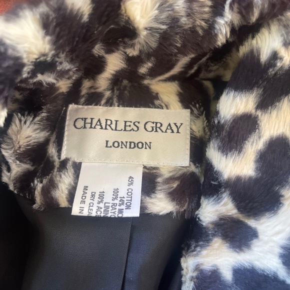 VTG Charles Gray London Jacket Black/White MOB WIFE LG Made in England PERFECT - Picture 3 of 6